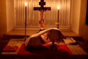 Ночная Божественная литургия в праздник Собора Архистратига Михаила и прочих Небесных Сил бесплотных.